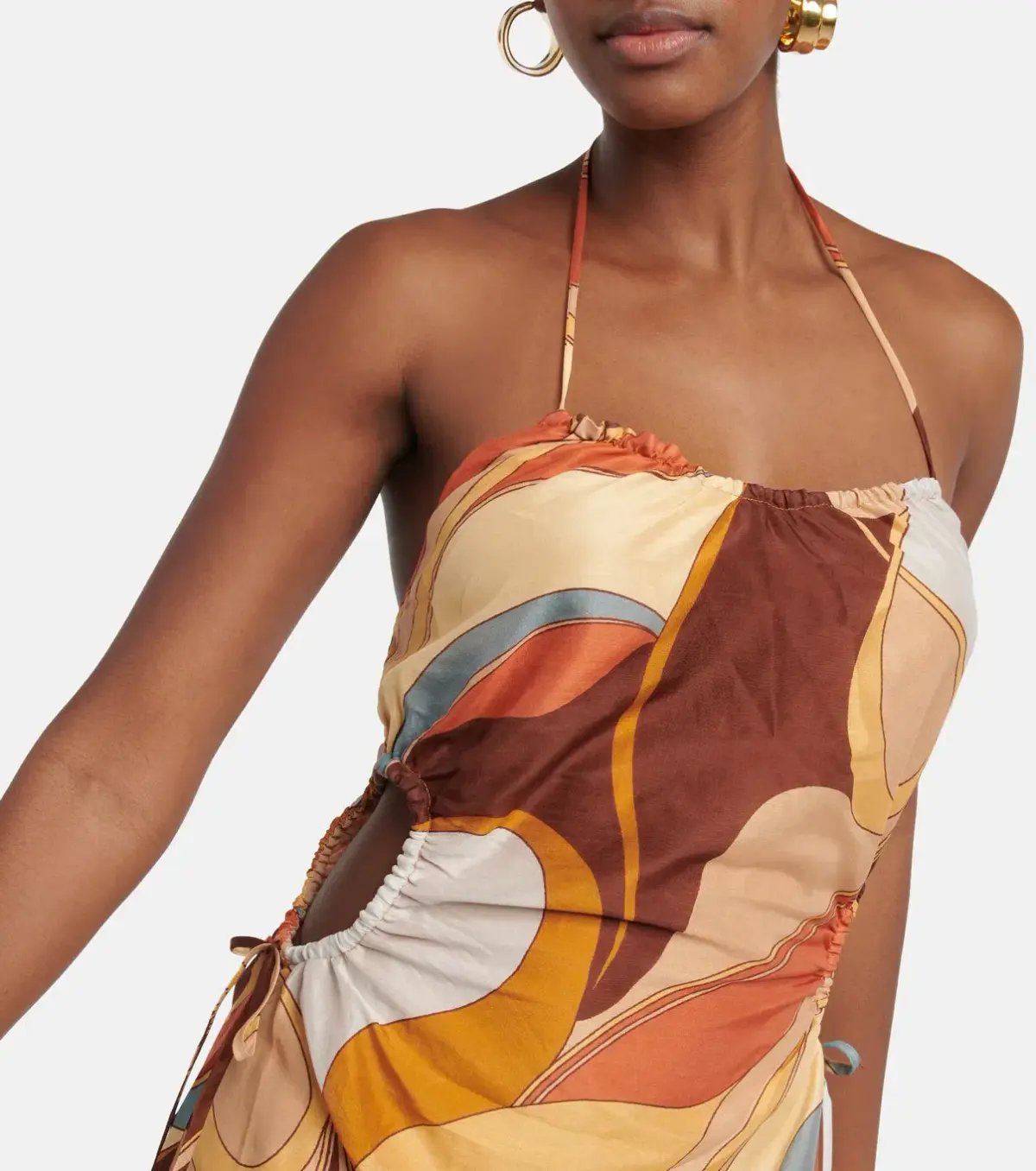 Sir the Label Vista Halter Midi Dress in Vista Print Size 2 / AU 10 photo 3