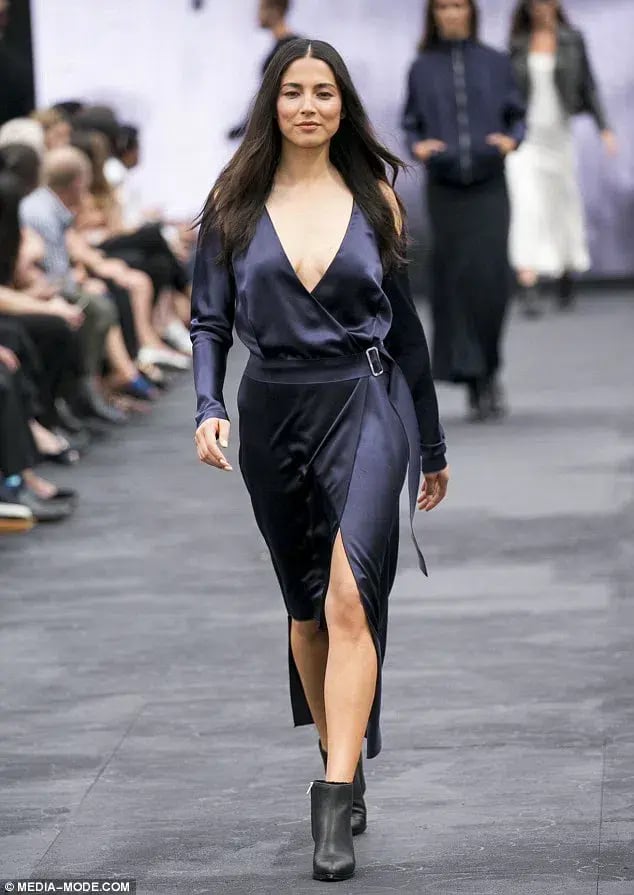 Dion Lee Silk Contour Tie Dress Navy Size 6 photo 3