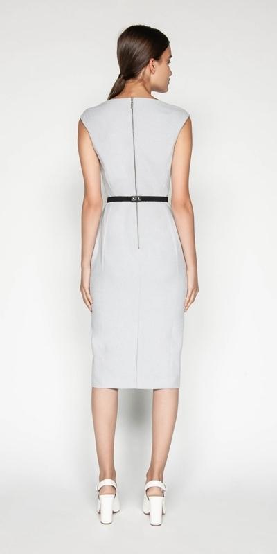 Cue Belted Textured Pencil Dress Size 6 photo 2