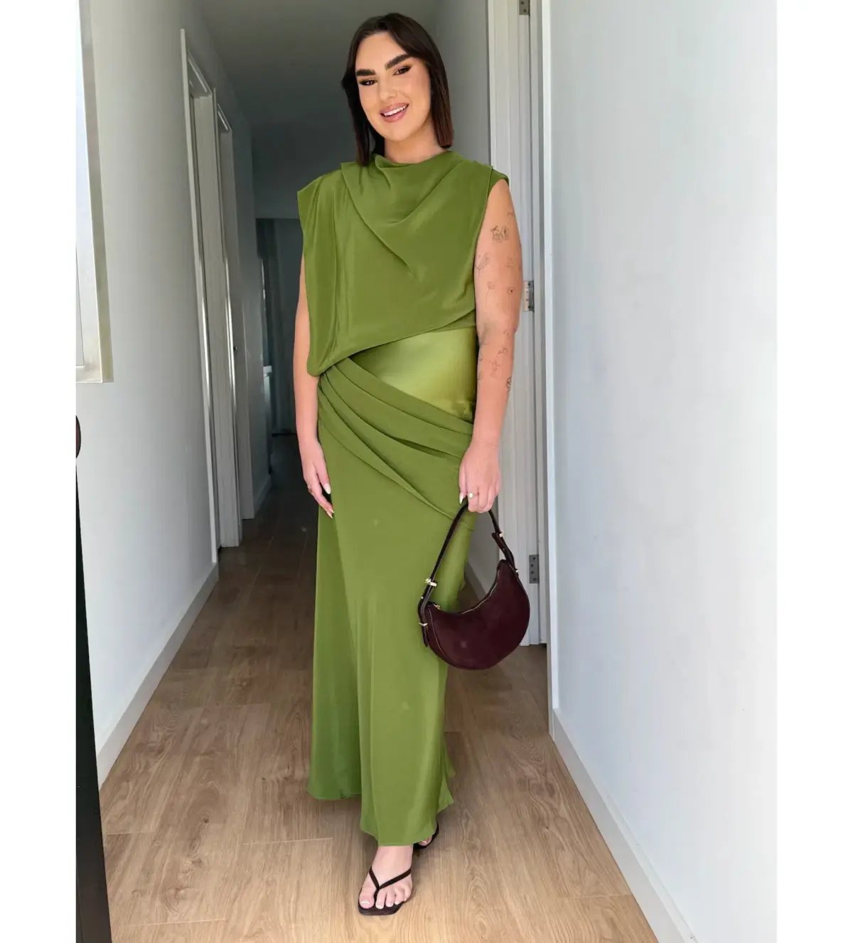 Acler Woodline Maxi Dress Fern Green Size AU 10 photo 2