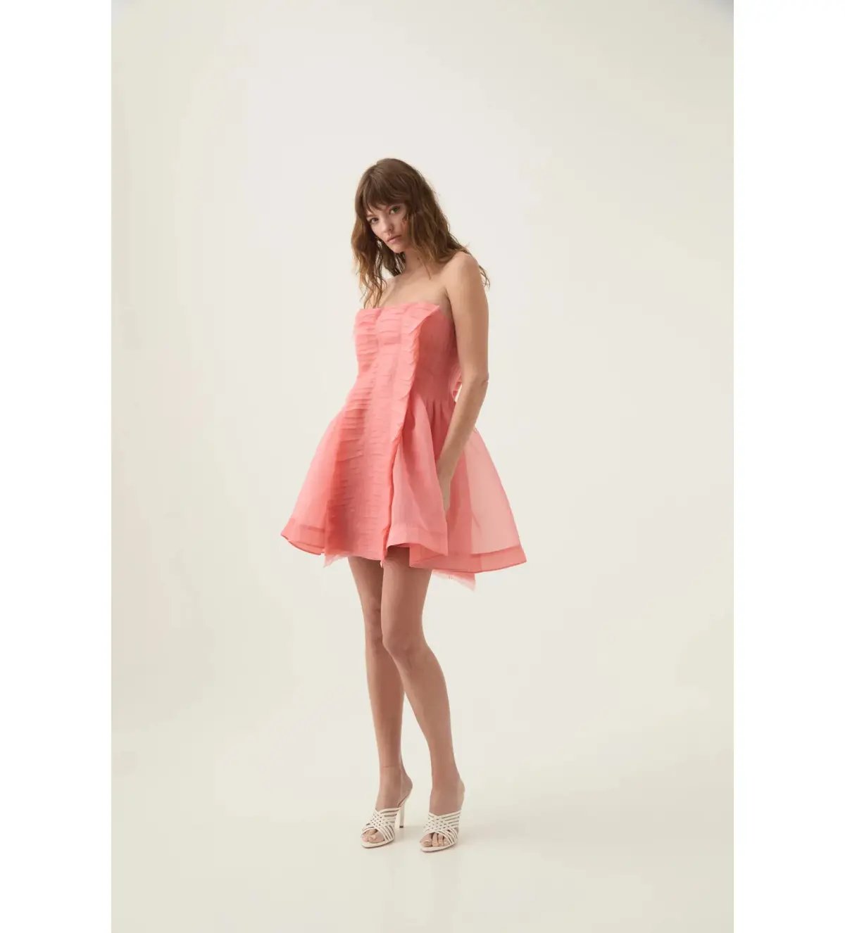 Aje Astrid Strapless Mini Dress Washed Coral Size AU 12 photo 3