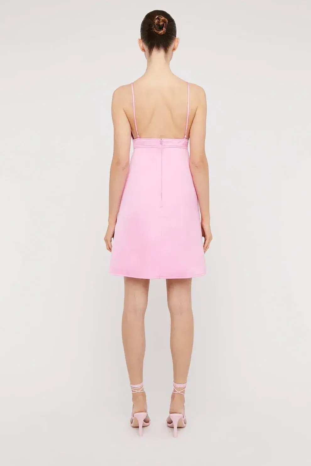 Scanlan Theodore Satin Shoestring Mini Dress Size 10 photo 3