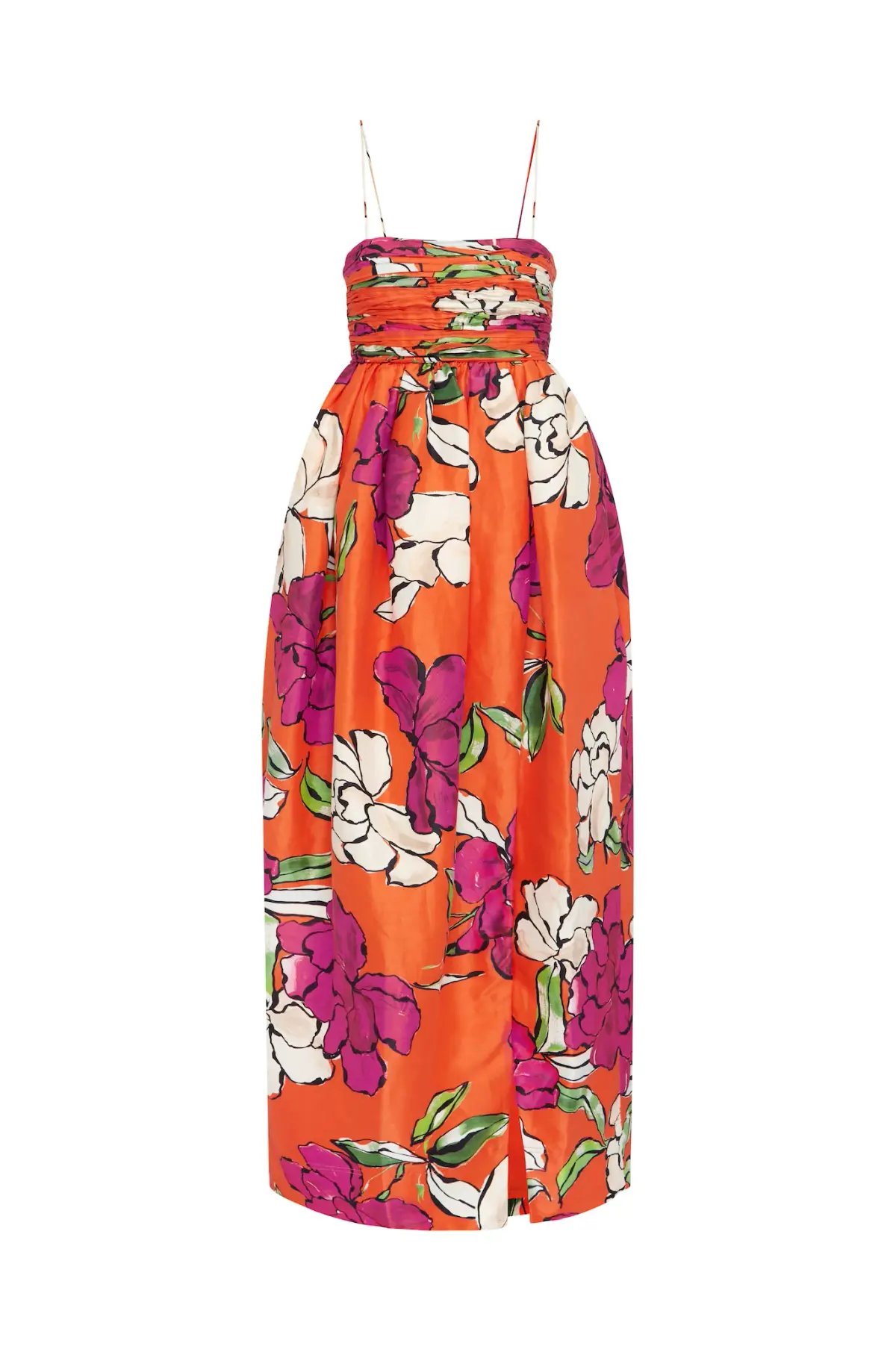 Aje Monument Tulip Vivid Camellia Maxi Dress Orange Floral Linen Size AU 6 photo 5