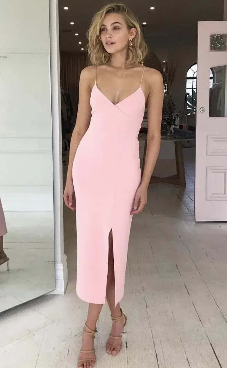Bec & Bridge Lea Split Midi Dress Blush Size 6 photo 4
