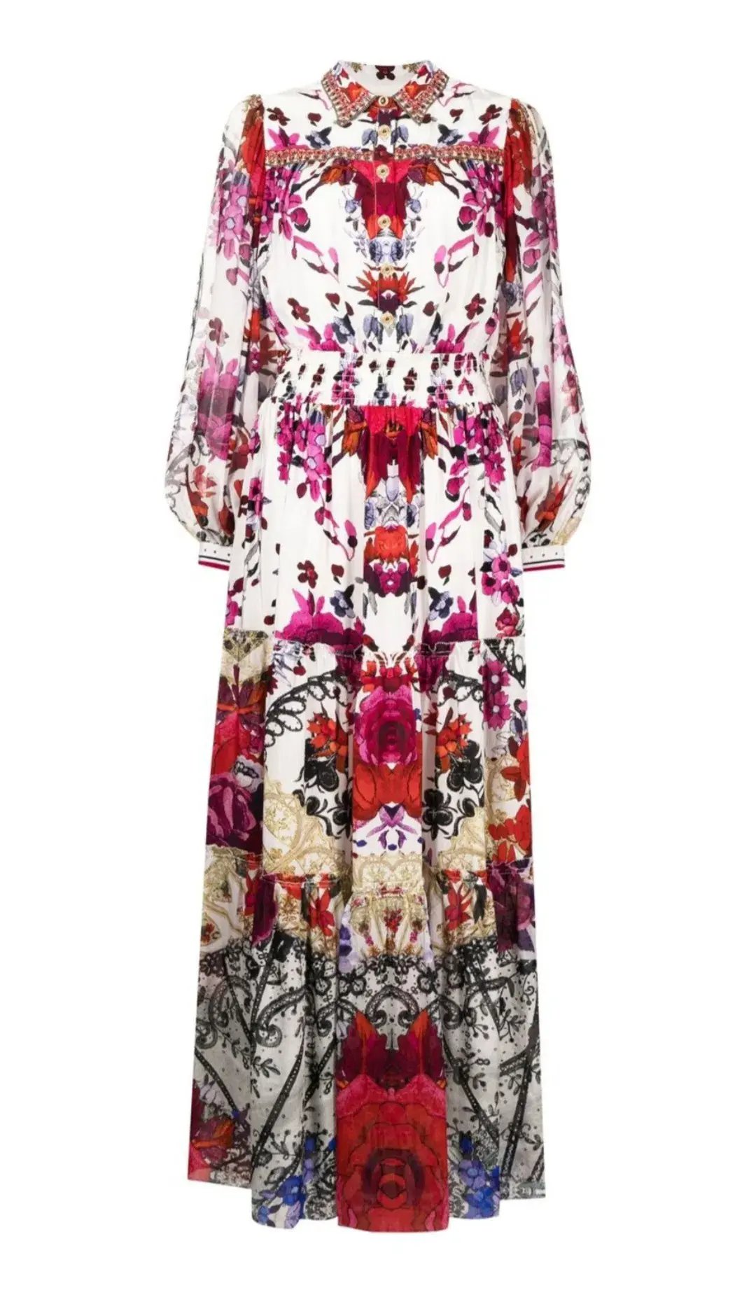 Camilla Button Through Tiered Dress Reign Of Roses Size L / Au 14 photo 4