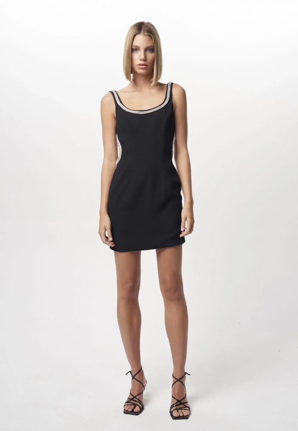 Nicola Finetti Short Diamond Backless Dress Black Size 8 photo 4