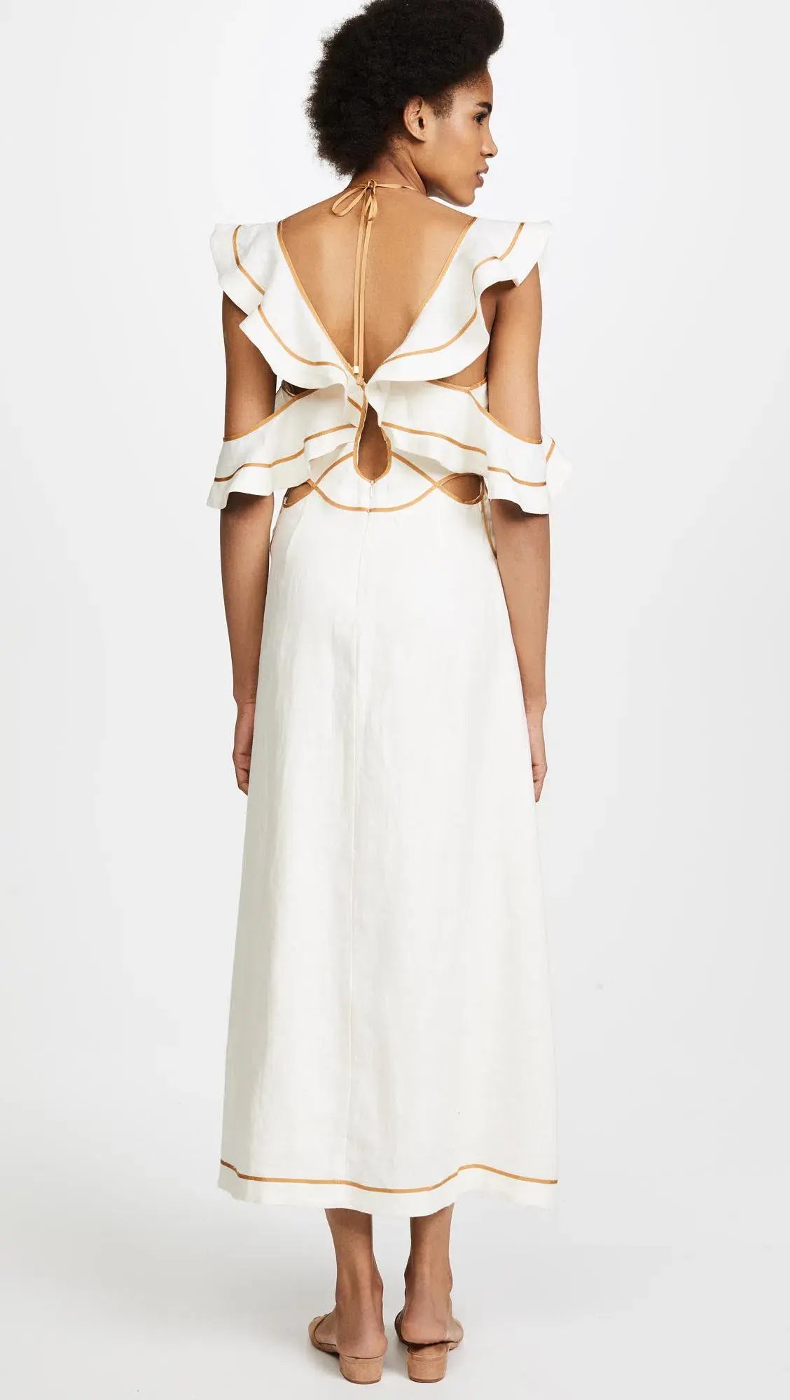 Zimmermann Painted Heart Flutter Dress Cream Size 1 / AU 10 photo 3
