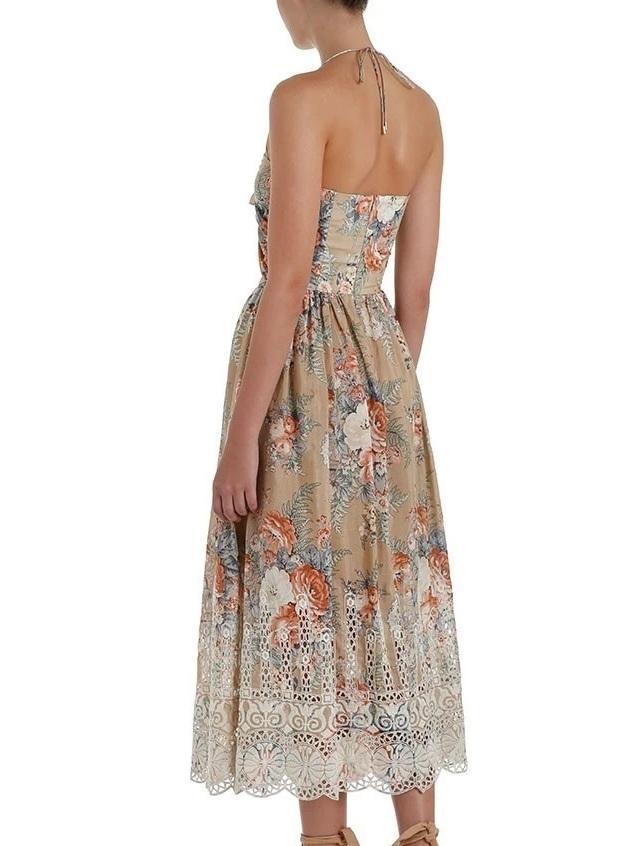 Zimmermann Anais Antique Tie Dress Nude Floral Size 8 photo 3