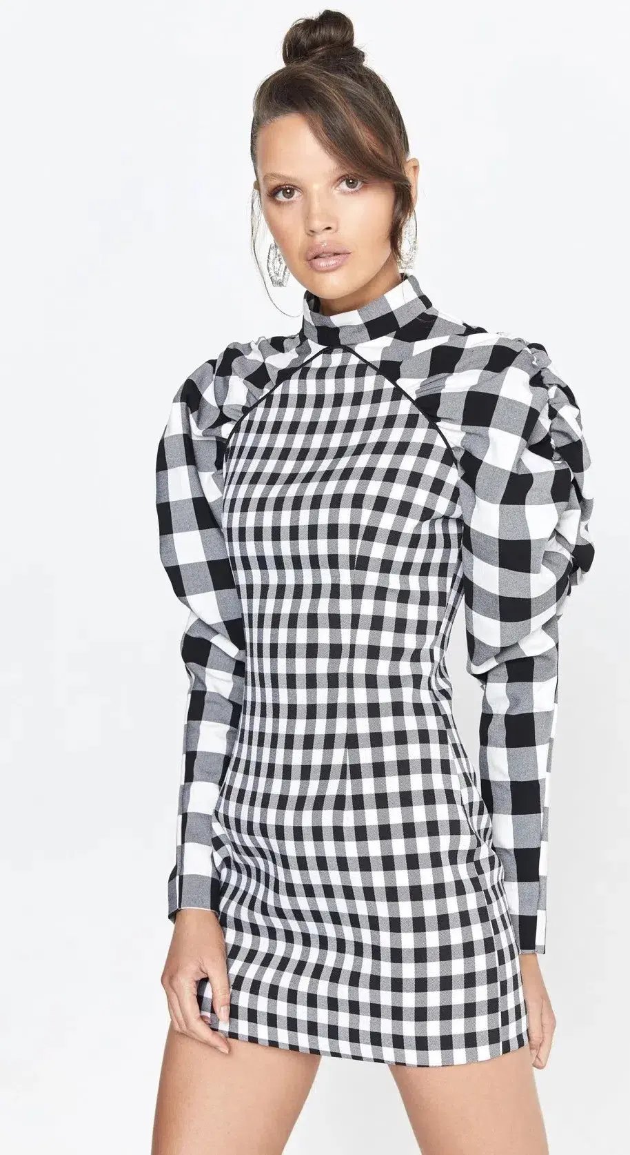 Mossman Cross Check Mini Dress Print Size 8 photo 3