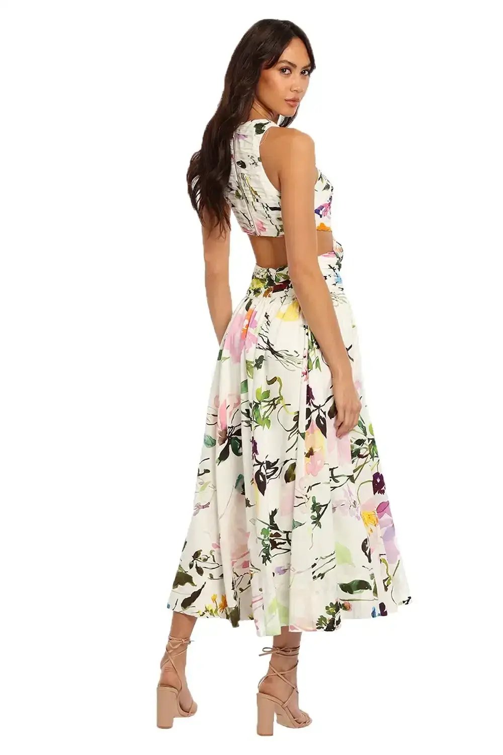AJE Introspect Midi Dress Multi Floral Size 14 photo 3