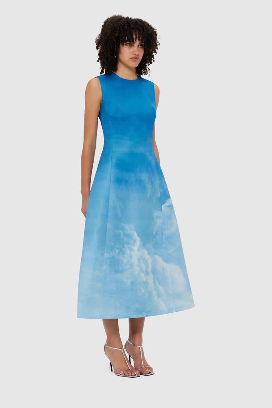 Leo Lin Cleo Sleeveless Midi Dress - Aerial Print photo 3