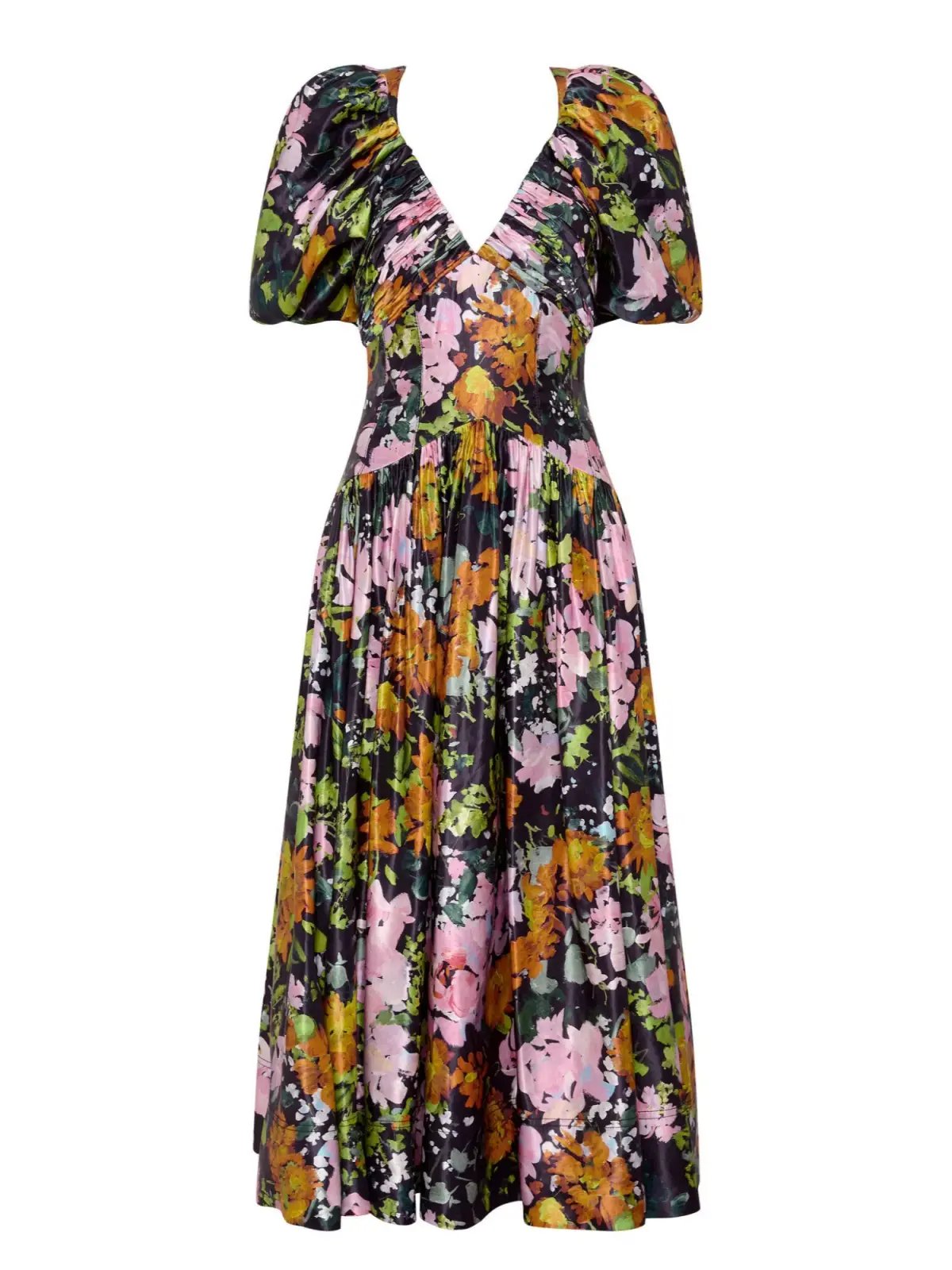 Aje Gabrielle Plunge Midi Dress Midnight Floral Size AU 8 photo 5
