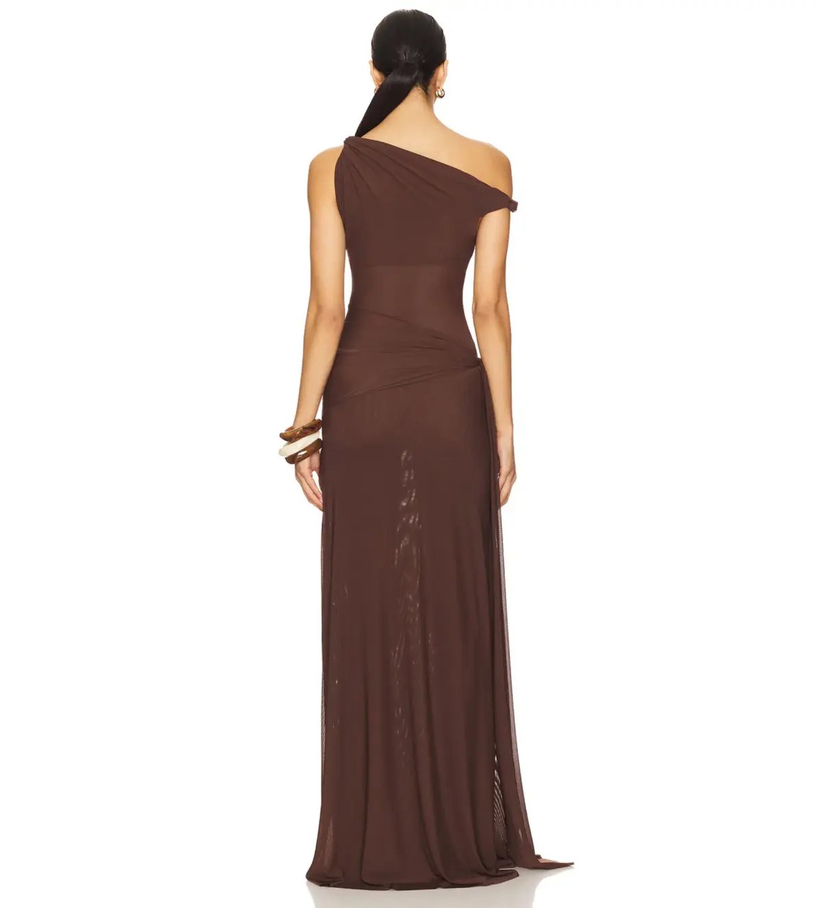 Misha Sisal Maxi Dress in Espresso Brown Size 6/XS photo 3