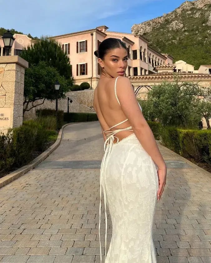 House of CB Joan Lace Up Back Maxi Dress in Ivory White Size S / AU 8 photo 5