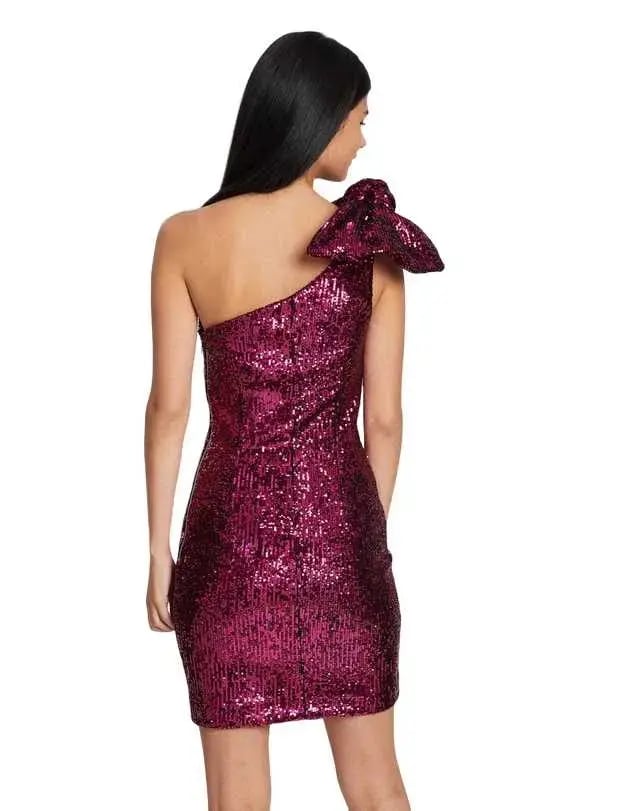 By Johnny Flash Tied Up Dress Pink Sequin Size 8 photo 2