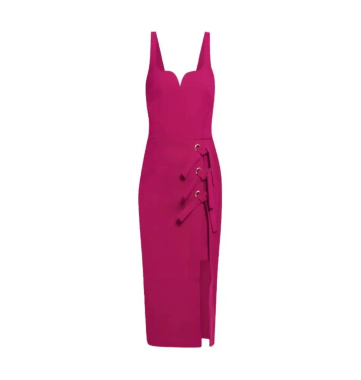 NEW Rebecca Vallance Delilah Fuchsia Pink Midi Bow Dress Size 6 photo 4