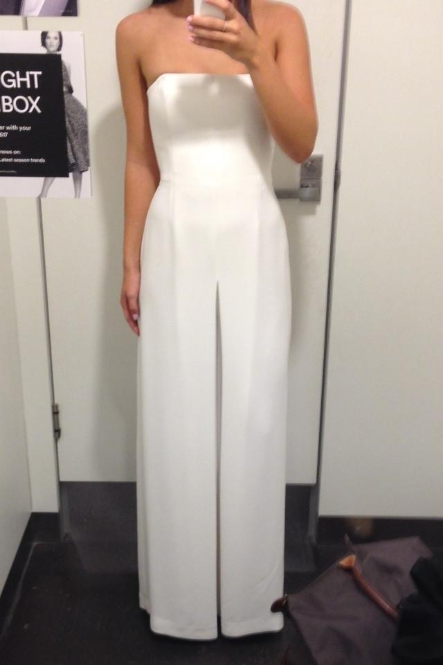 Bianca Spender Strapless White Jumpsuit size 8 photo 3