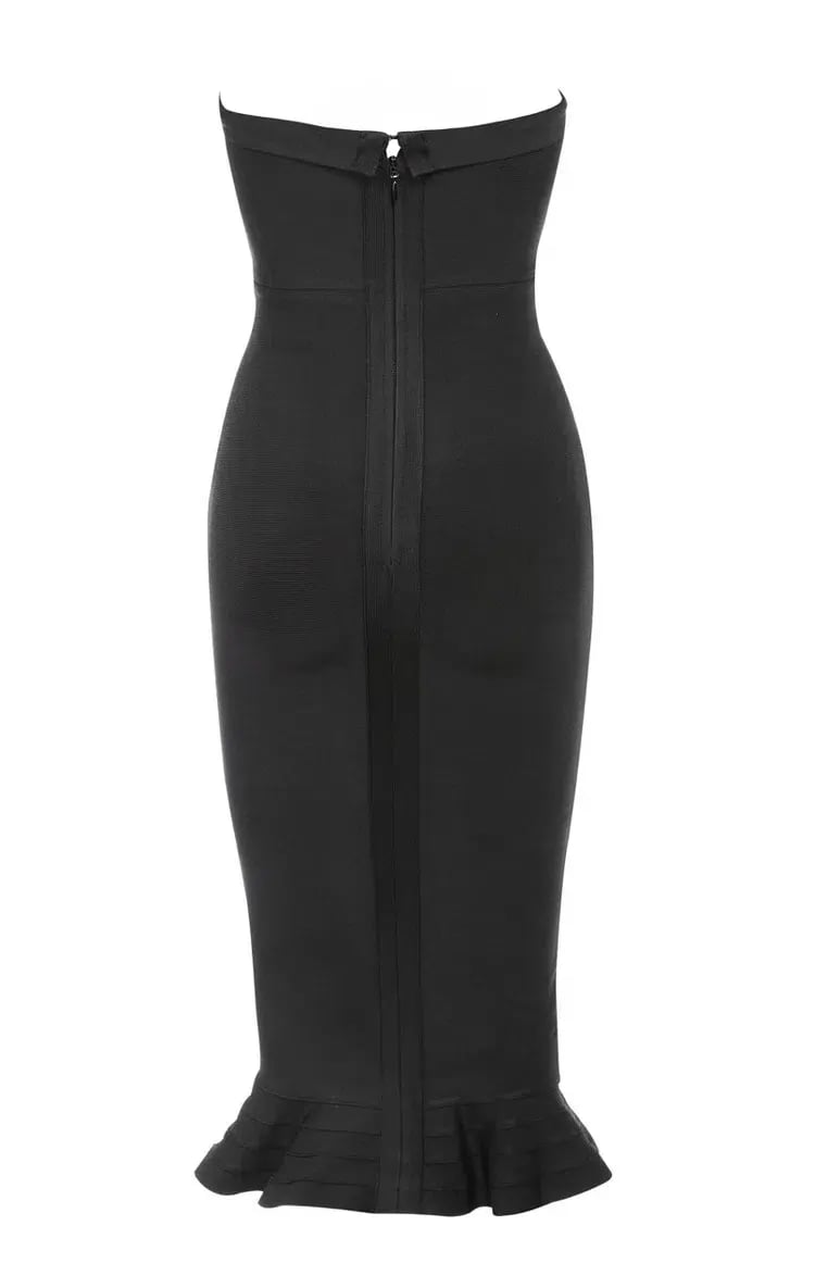 House of CB Fabrizia Midi Dress Black Size 6 photo 5