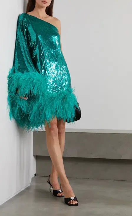 Taller Marmo Piccolo Disco Ubud Sequined Mini Dress Green Size 8 photo 4