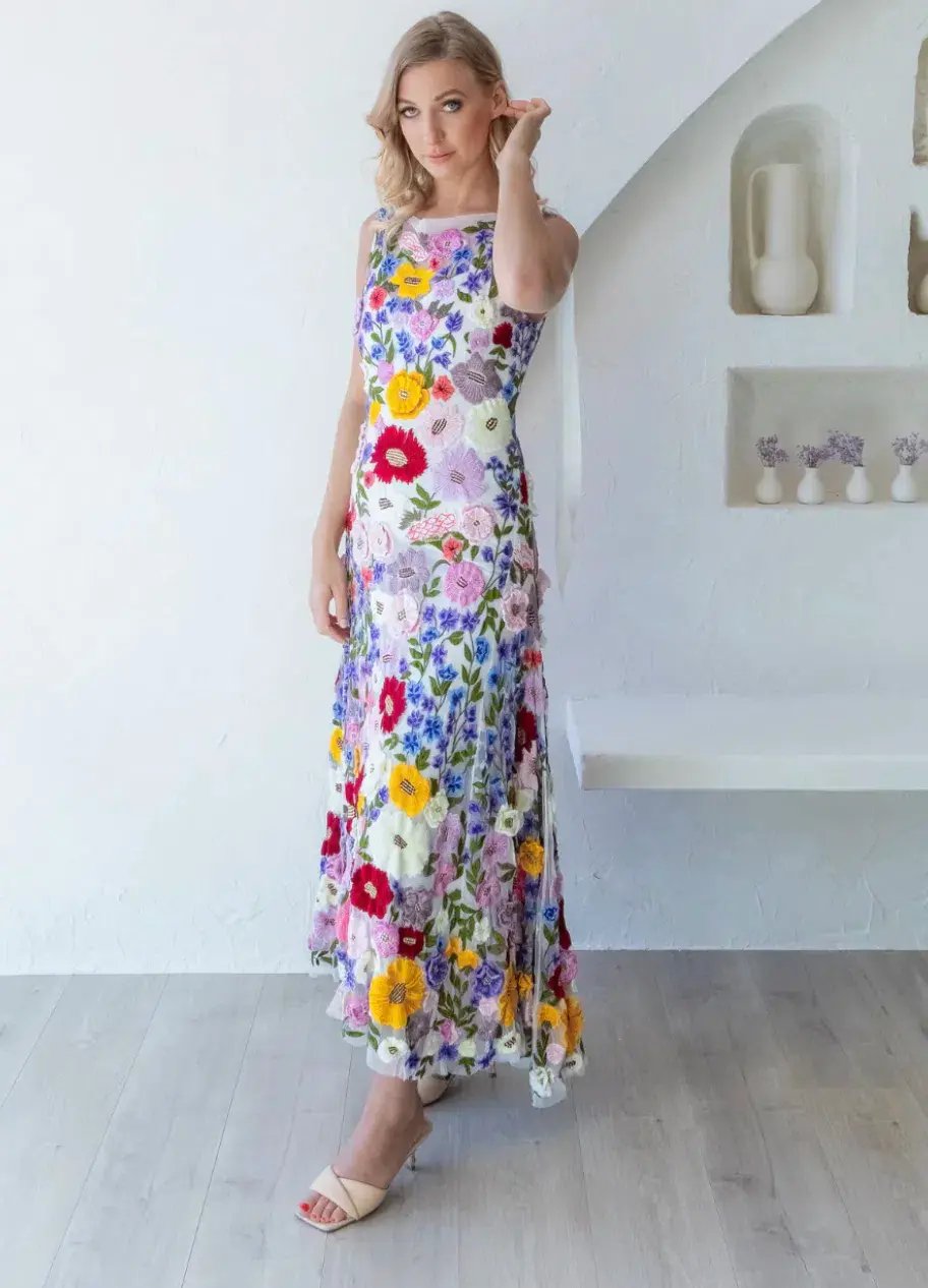 Rachel Gilbert Nya Gown Floral Size AU 8 photo 4