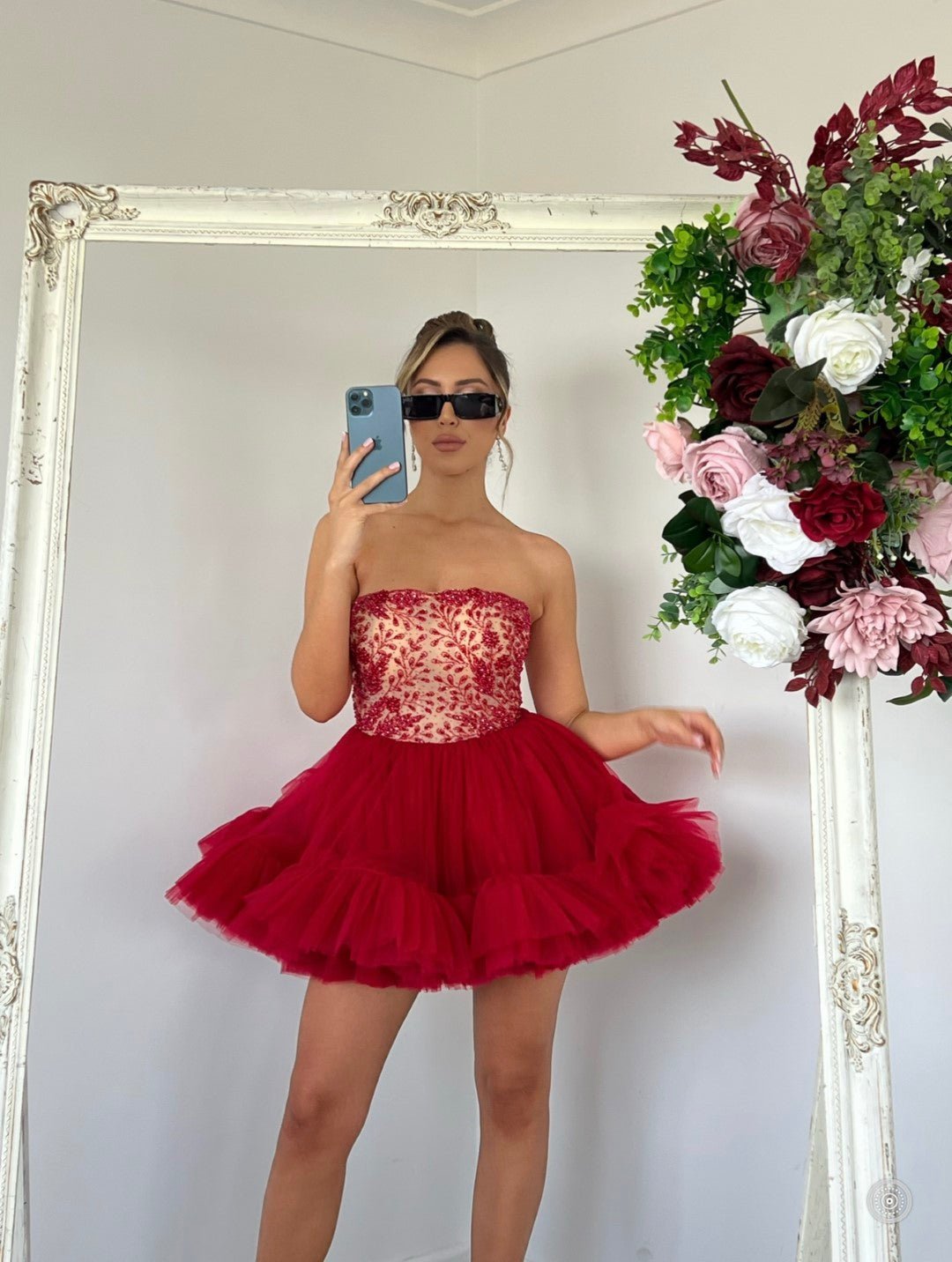 ARABELLA MINI DRESS RED photo 6