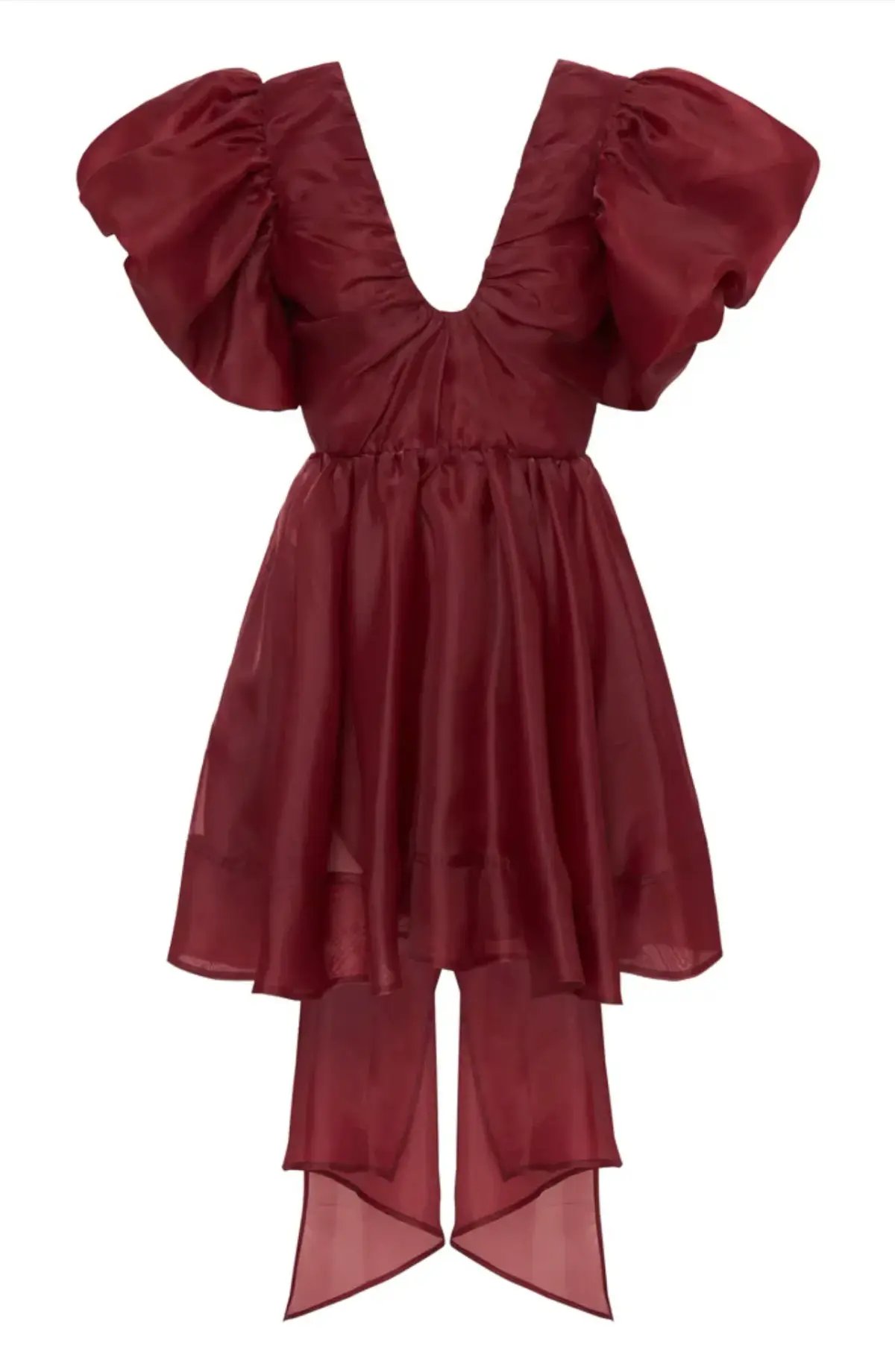 Aje Gretta Organza Mini Dress Burgundy Size 8 / S photo 4