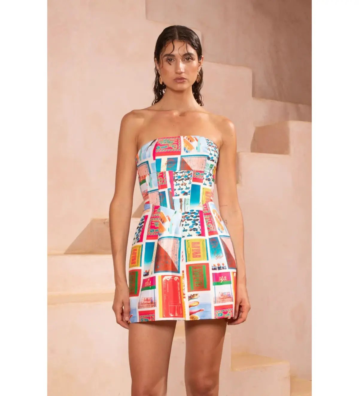 Eliya The Label Messina Mini Dress Vacanza Print Size AU 10 photo 4