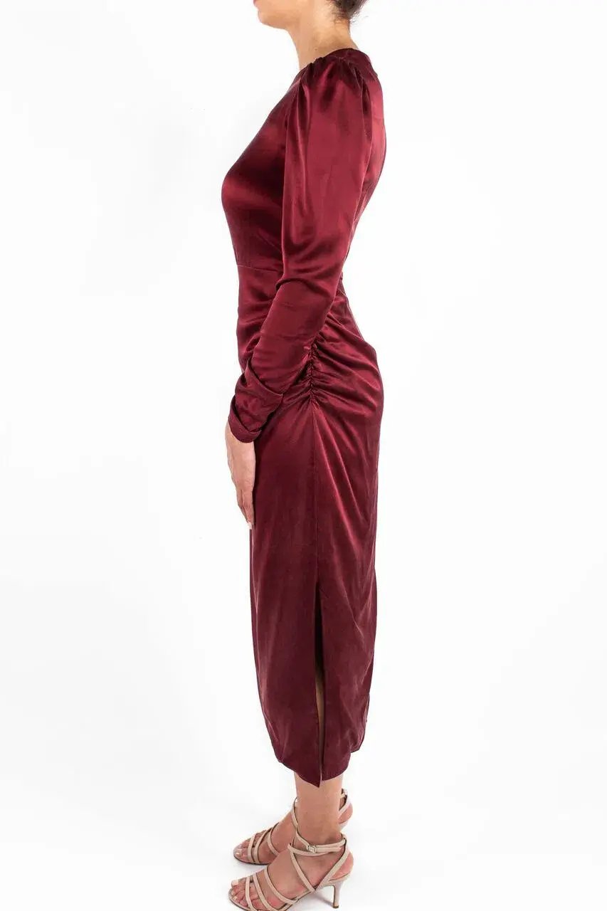 Zimmermann Draped Dress Burgundy Size 3/ Au 14 photo 3