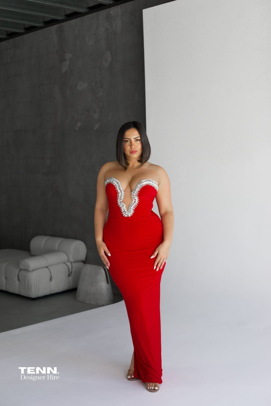 Albina Dyla Classica Gown - Red photo 3