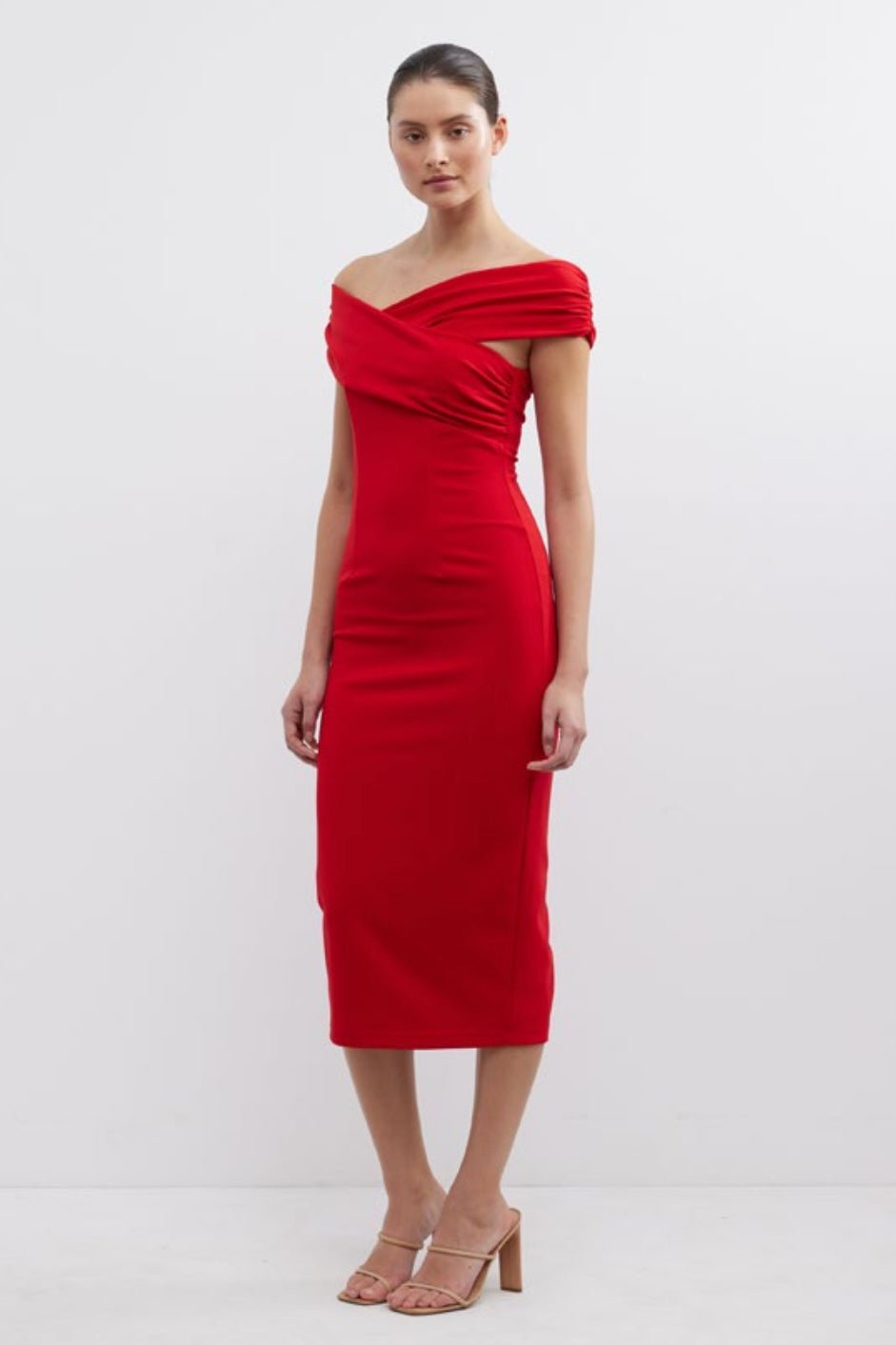 PASDUCHAS FELIZ MIDI DRESS - CRANBERRY photo 2