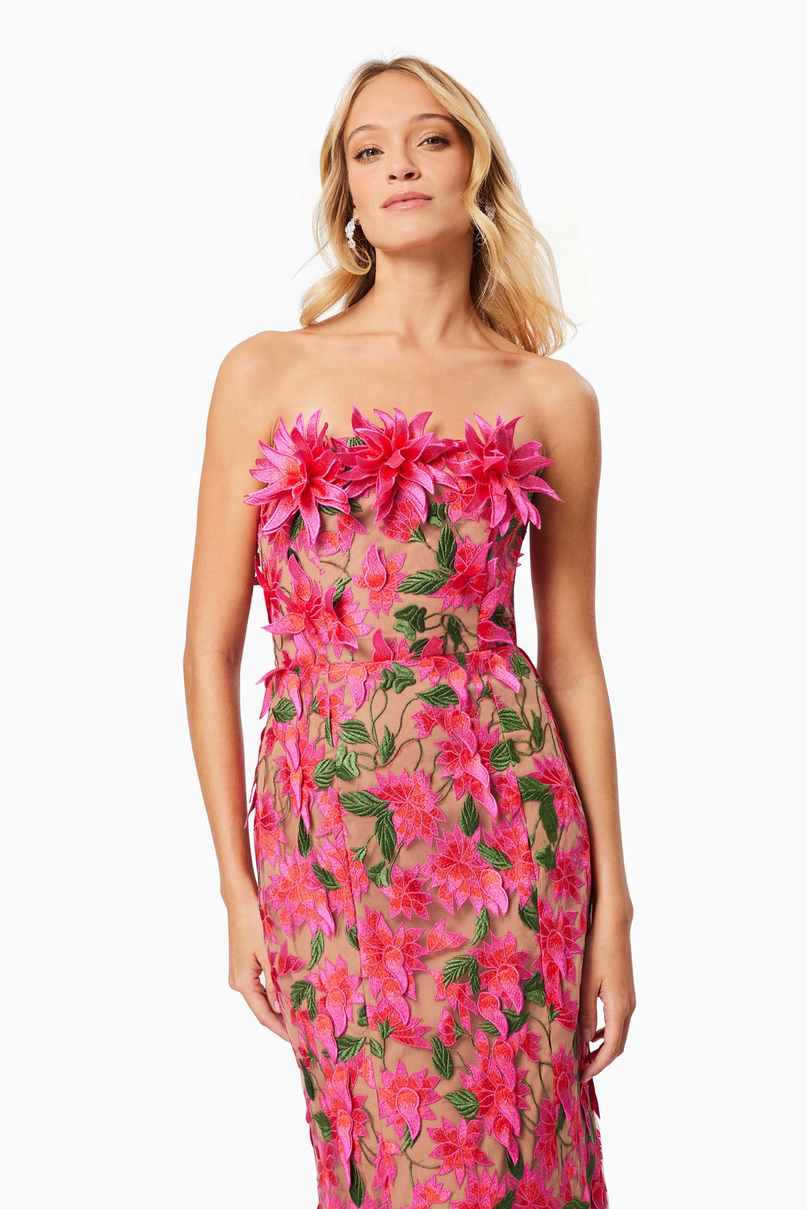 ELLIATT VALENTINA MIDI DRESS - PINK MULTI photo 2