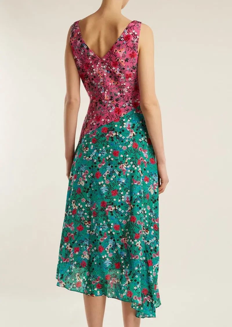 Saloni Aggie Ruffle Midi Dress Print Size 6 photo 2