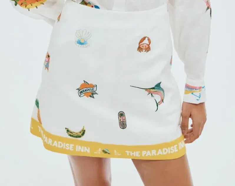Alemais Blue Marlin Embroidered Shirt AU 14 and Skirt AU 16 in Print photo 7