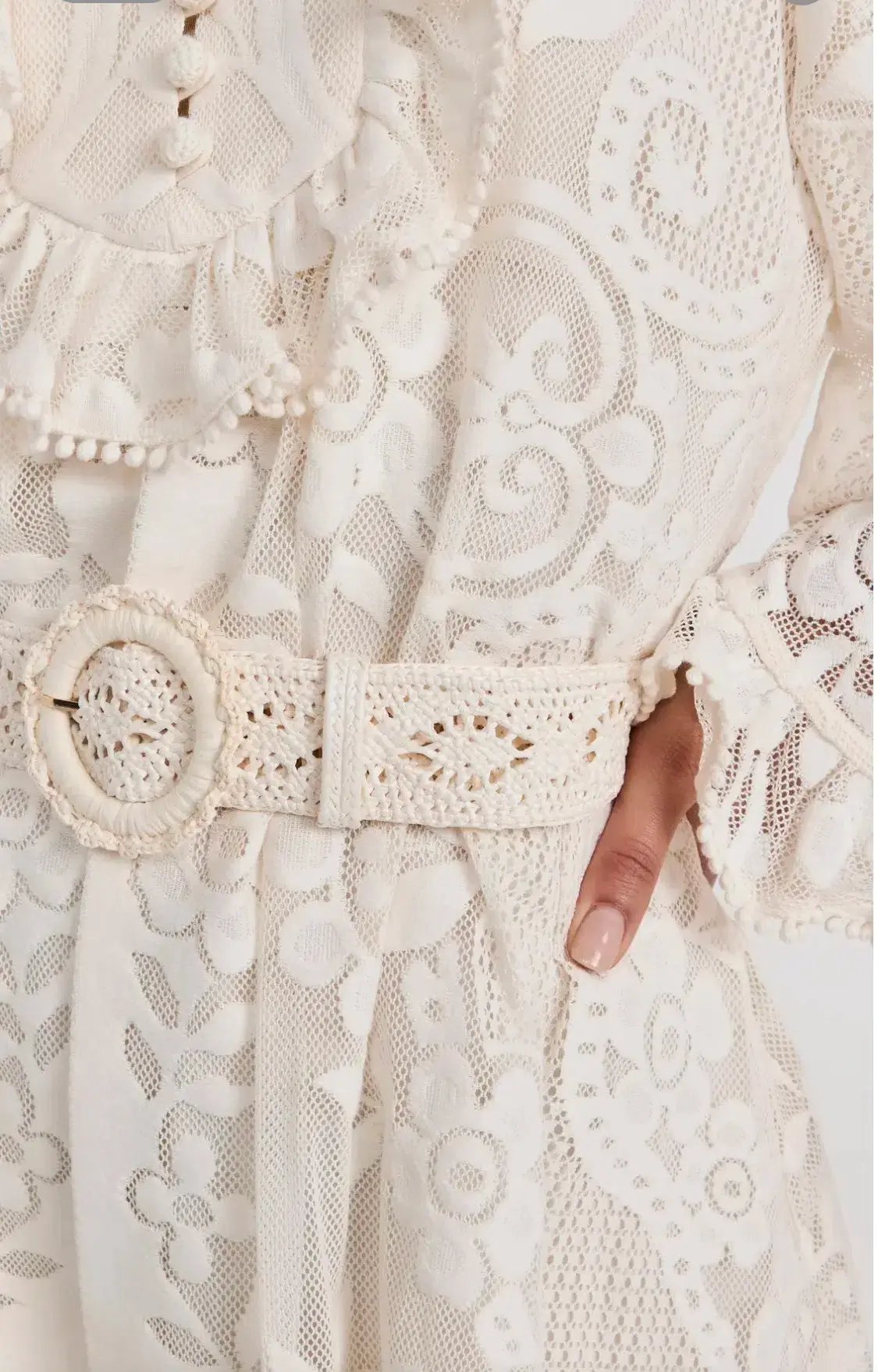 Zimmermann Tiggy Lace Tunic Midi Dress Ivory Size 0 / AU 8 photo 3