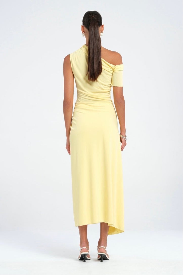 BENNI CLEO ONE SHOULDER MAXI DRESS - BUTTER photo 3