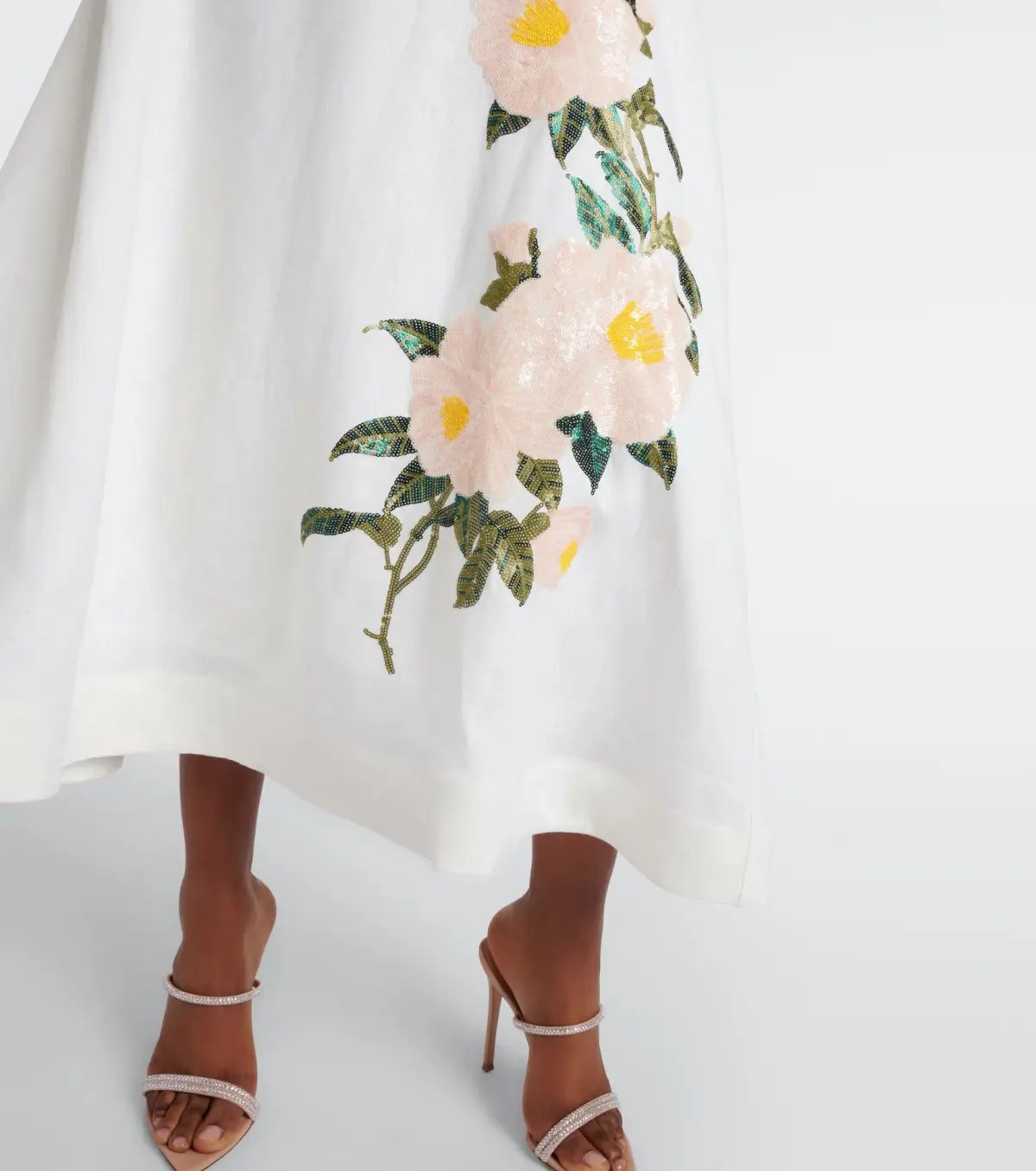 Zimmermann Natura Bralette and Flare Skirt Set Ivory Camellia Size 12/2 photo 3