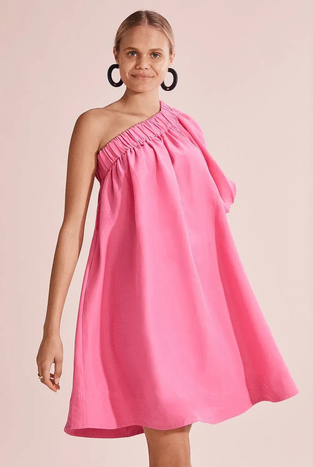 Country Road One Shoulder Bubble Dress Pink Size 4 photo 3