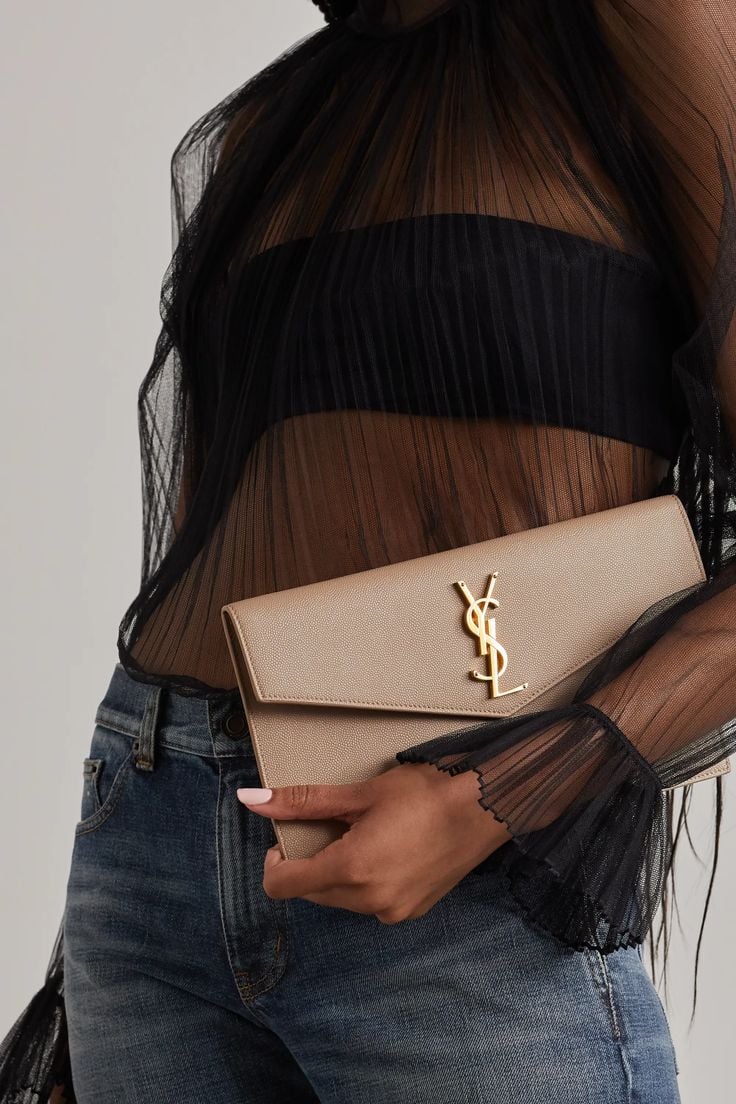 Saint Laurent Uptown Pouch Dark Beige photo 2