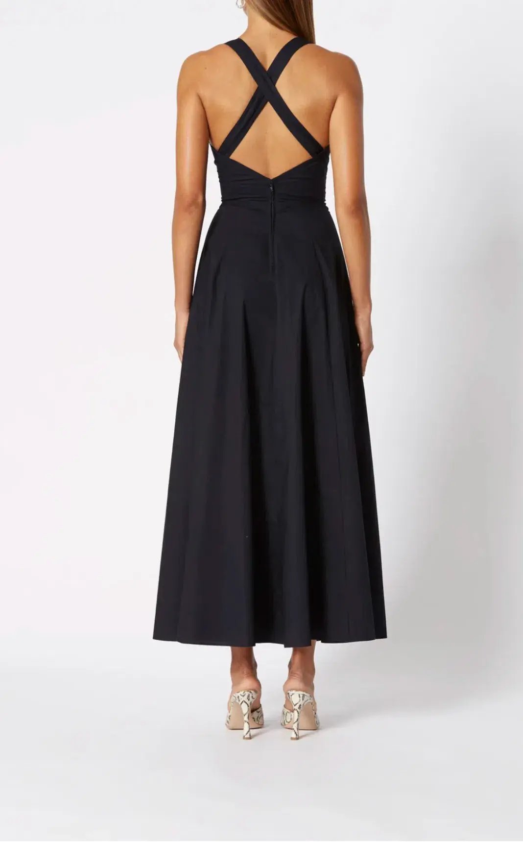 Scanlan Theodore Cotton Cross Back Dress Navy Size 10 photo 2