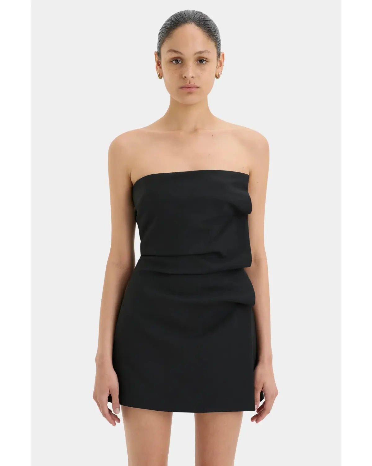 Sir The Label Leonardo Pleated Mini Dress in Black Size AU 10 photo 2