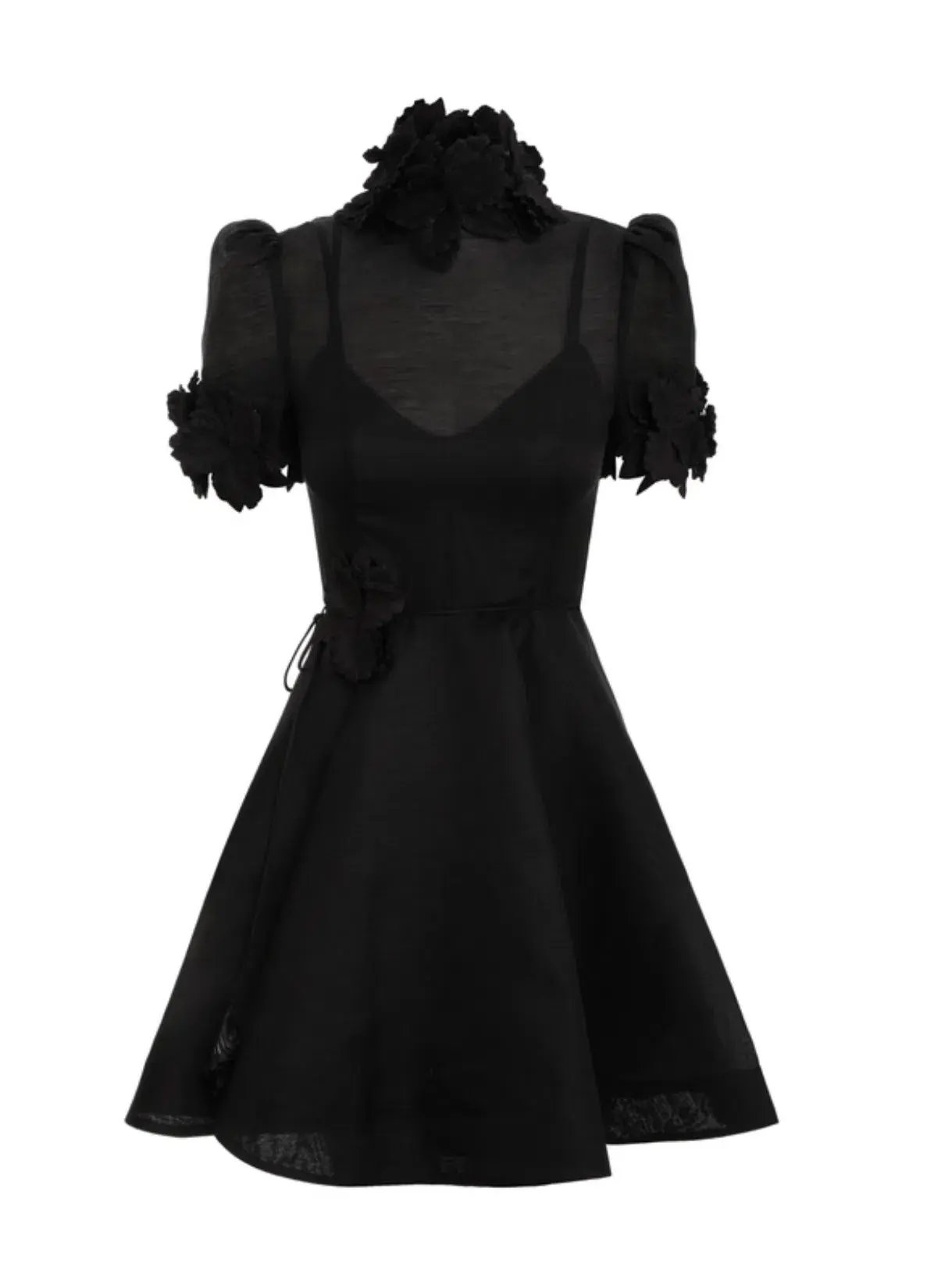 Zimmermann Luminosity Liftoff Flower Mini Dress Black Size 1 / AU 10 photo 3