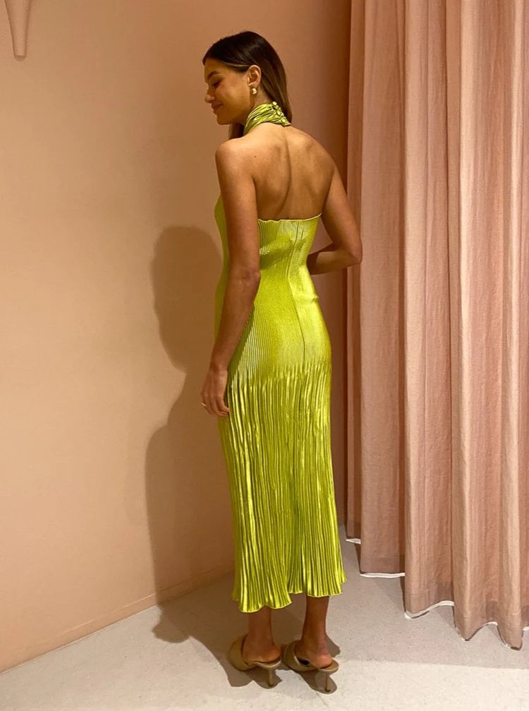 L'idée Lidee Soiree Pleated Halter Dress - Apple photo 2