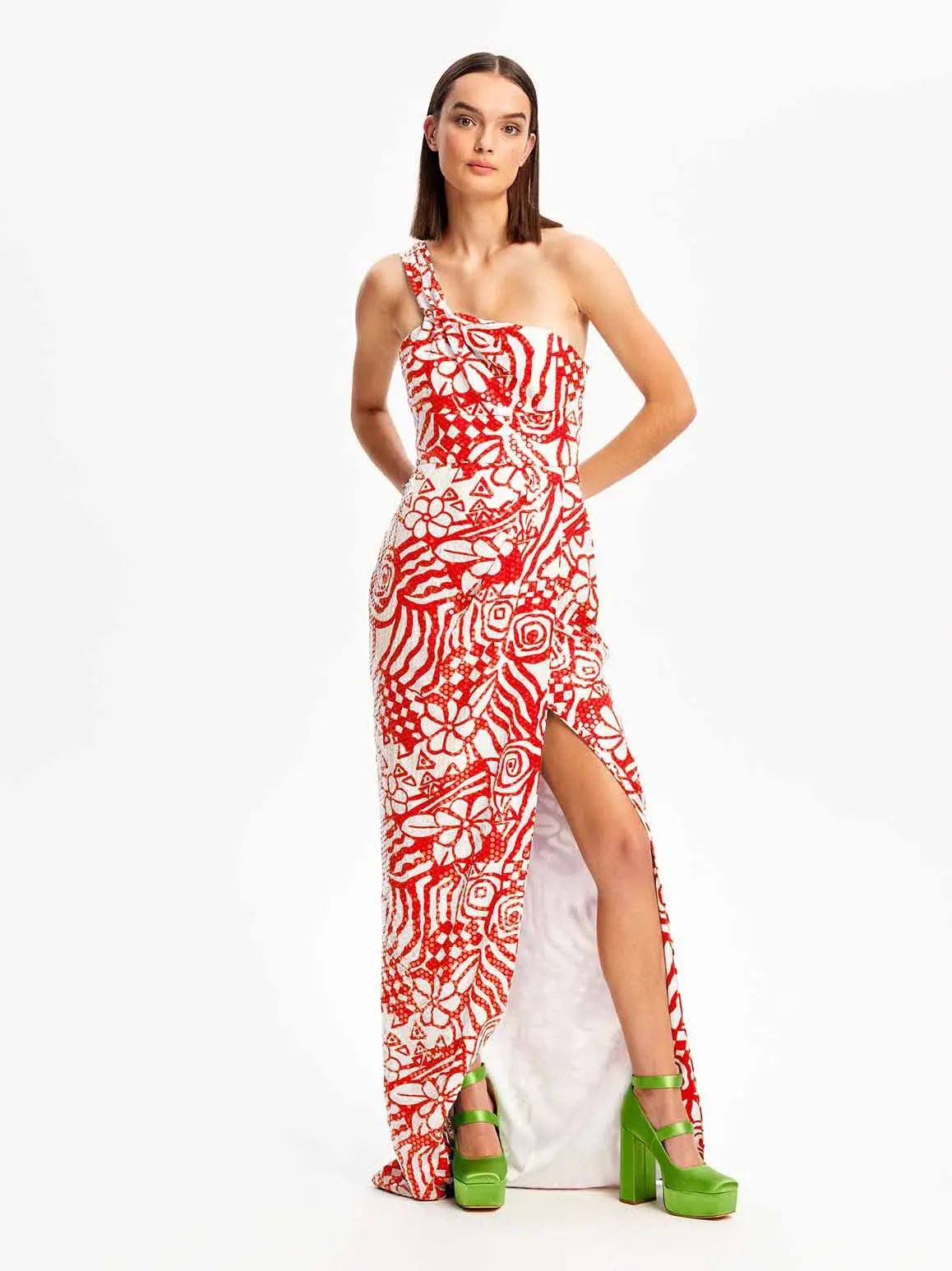 Alice McCall Daisy Daze Gown Salsa Red Size 8 photo 2