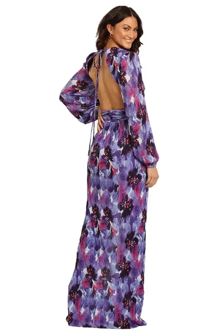 Rebecca Vallance Purple Rain Gown Floral Size 10 photo 3