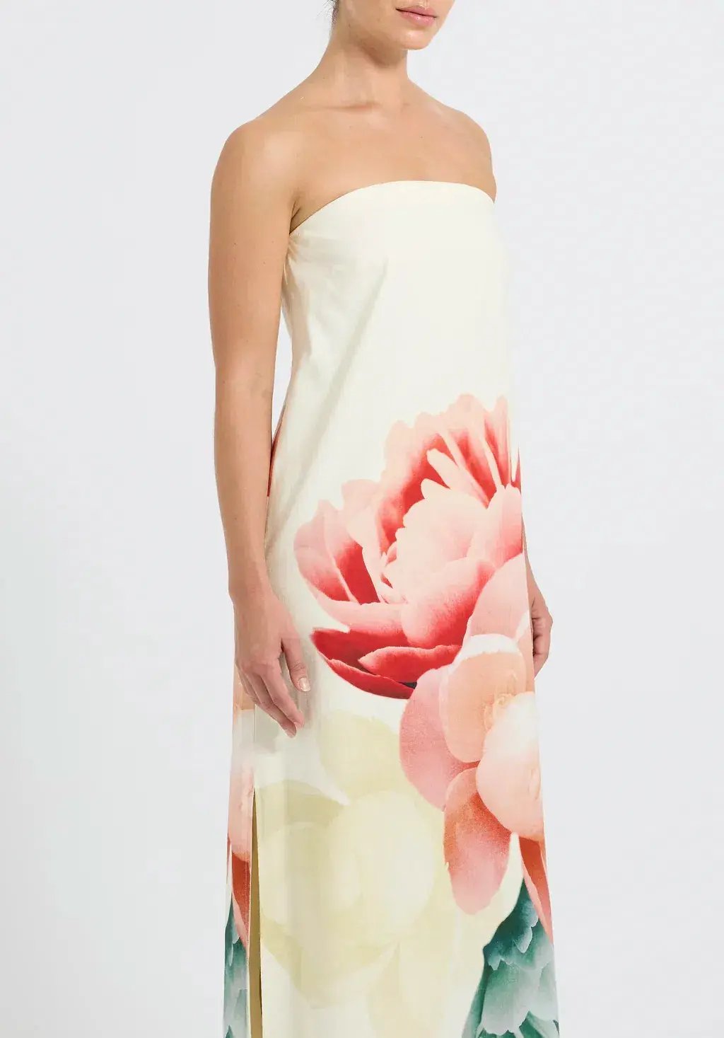 Pasduchas Nostalgia Strapless Maxi Dress Cream Size 8 photo 3