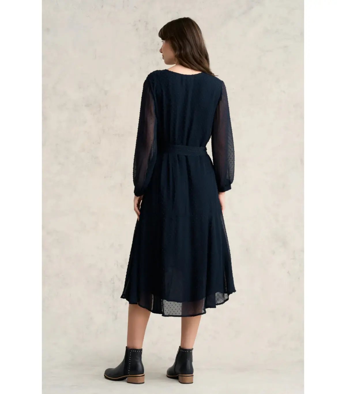Blue Illusion Clip Ink Georgette Dress Navy Size 14/L photo 3