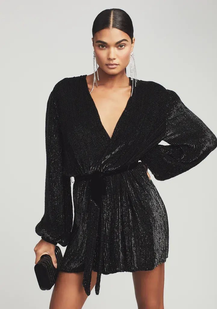 Retrofete Gabrielle Dress Black Sequin Robe Size 8 photo 2