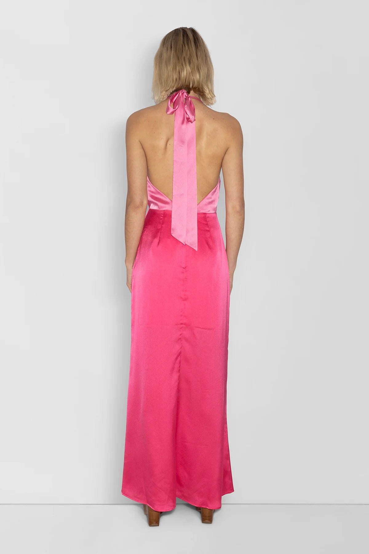 THE WOLF GANG OAHU SLIP DRESS - HOT PINK photo 3