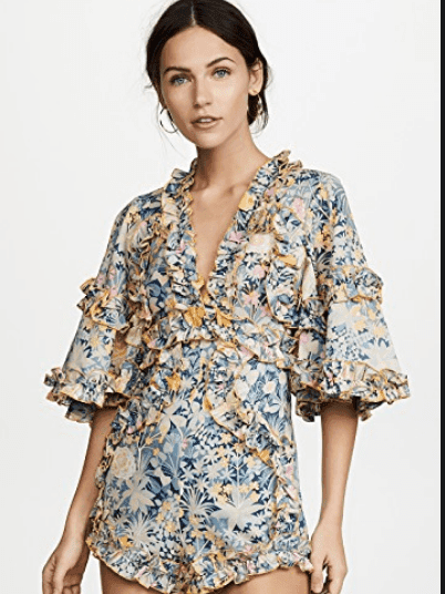 Alice Mccall 'Choose Me Romper' Blue Floral Sz 8 photo 2
