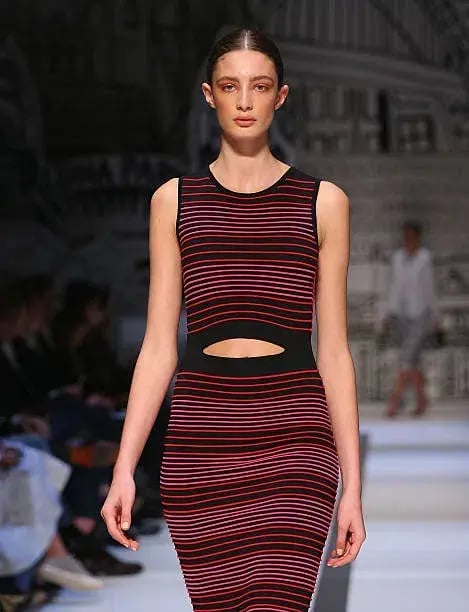 Dion Lee Striped Knit Cut Out Midi Dress Multi Size 10 photo 2